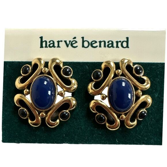 Harve Benard Vintage Earrings 80’s 90’s Goldtone Jewelry - Picture 1 of 7